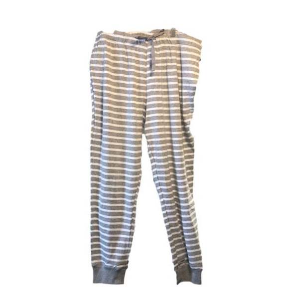MENS 100% Cotton Pajama Set Gray and White Striped Size M New in open packaging - Picture 4 of 13